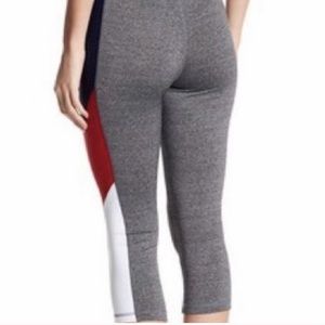 C&C California | Banded Waist Color Block Capris Leggings | L